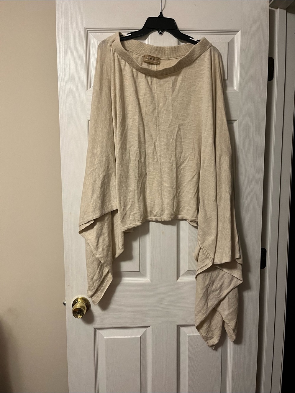 Free People/ Free-est Beige Draped Open Cardigan Poncho Size Large